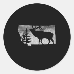 Montana Elk Hunter Classic Round Sticker