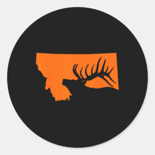 Montana Elk Hunting Classic Round Sticker