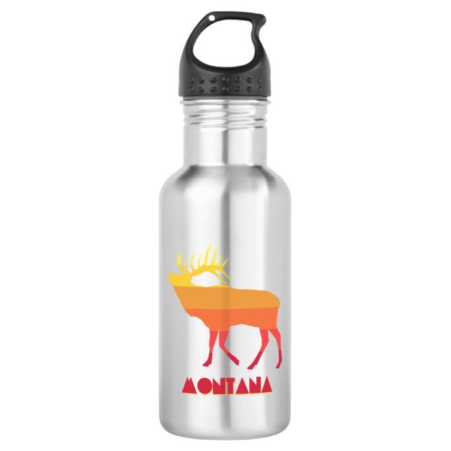Montana Elk Stainless Steel Water Bottle (Front)