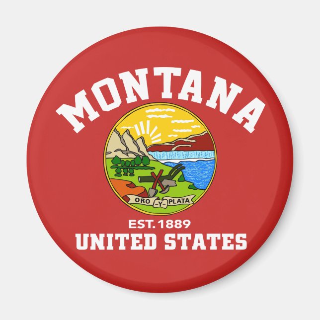 Montana Est 1889 USA State Independence Day Magnet (Front)