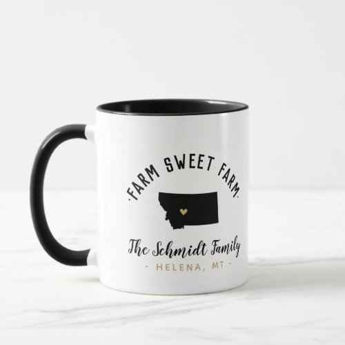 Montana Farm Sweet Farm Family Monogram Mug