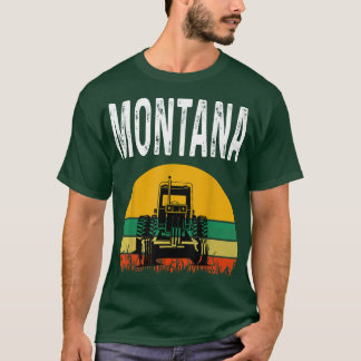 Montana Farmer Wheat Grain Farming Tractor Lover R T-Shirt