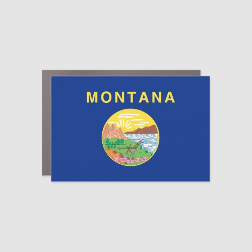 Montana Flag Car Magnet