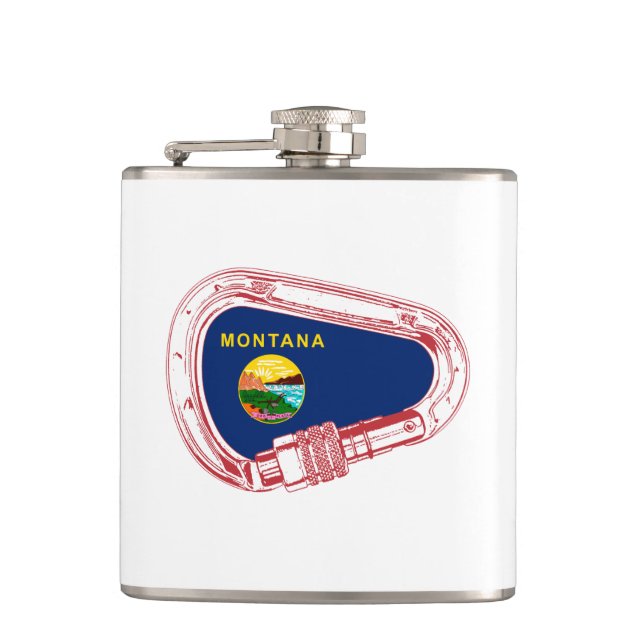Montana Flag Climbing Carabiner Flask (Front)