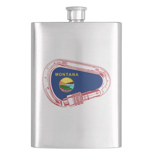 Montana Flag Climbing Carabiner Flask