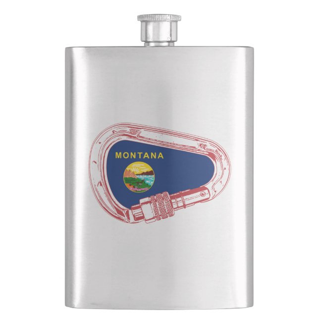Montana Flag Climbing Carabiner Flask (Front)