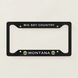 Montana Flag Coat Of Arms Big Sky Country Black License Plate Frame