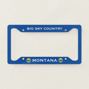 Montana Flag Coat Of Arms Big Sky Country Blue License Plate Frame