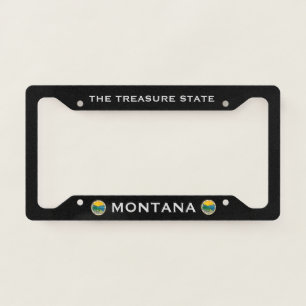 Montana Flag Coat Of Arms The Treasure State Black License Plate Frame
