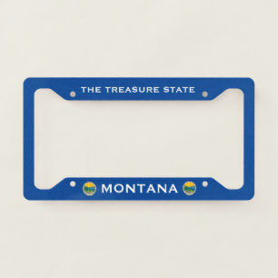 Montana Flag Coat Of Arms The Treasure State Blue License Plate Frame