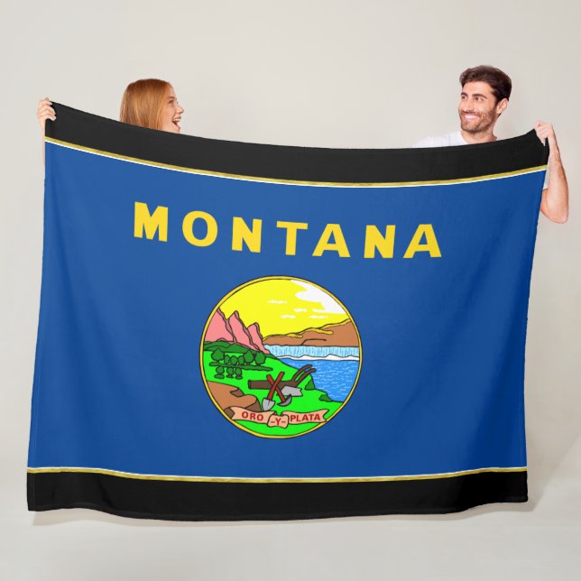 Montana flag fleece blanket (In Situ)