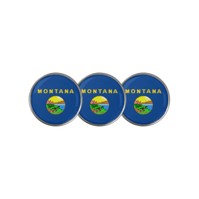 Montana flag golf ball marker (3 Up)