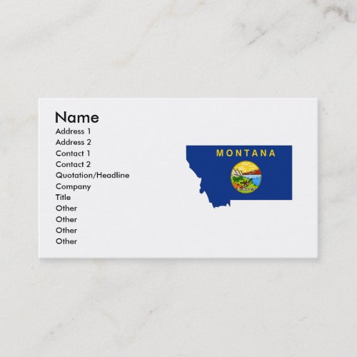 Montana Flag Map Business Cards