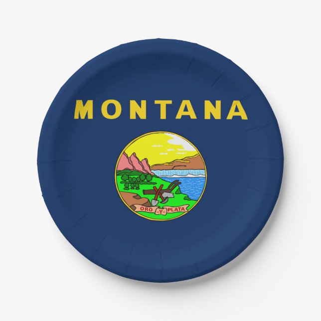 Montana flag paper plates (Front)