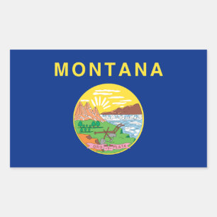 Montana Flag Rectangular Sticker