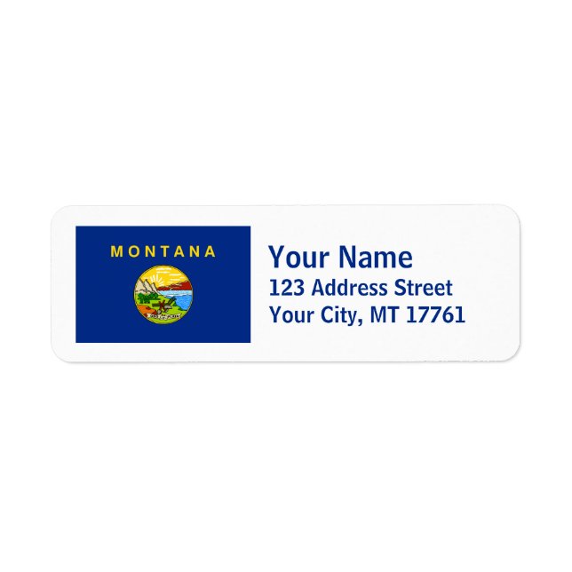 Montana Flag Return Address Labels (Front)
