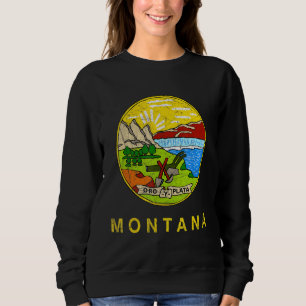 Montana Flag State Vintage Style Sweatshirt