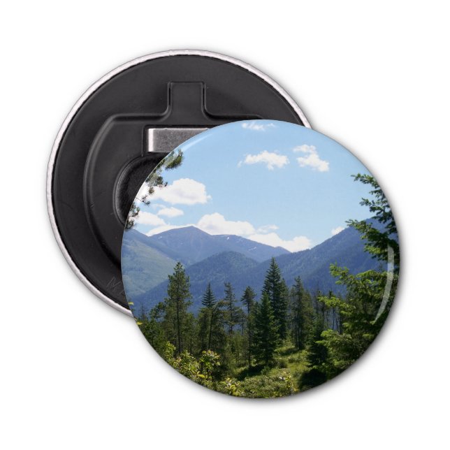 Montana Forest and Mountains Scenic View Bottle Opener (Front)
