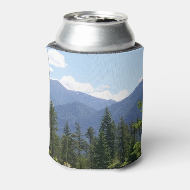 Montana Forest and Mountains Scenic View Can Cooler (Can Back)