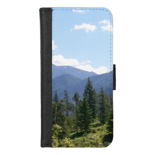 Montana Forest and Mountains Scenic View iPhone Wallet Case (Front)