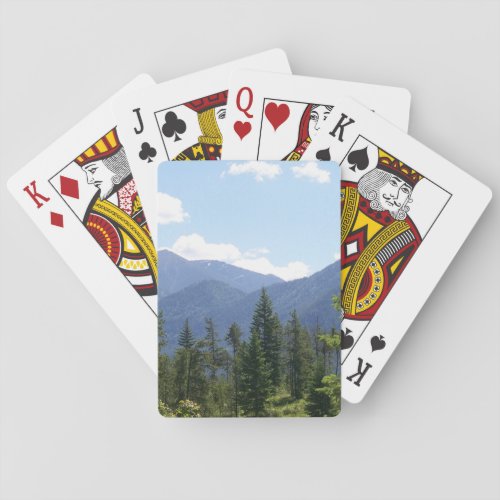 Montana Forest and Mountains Scenic View Poker Cards