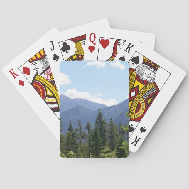 Montana Forest and Mountains Scenic View Poker Cards (Back)