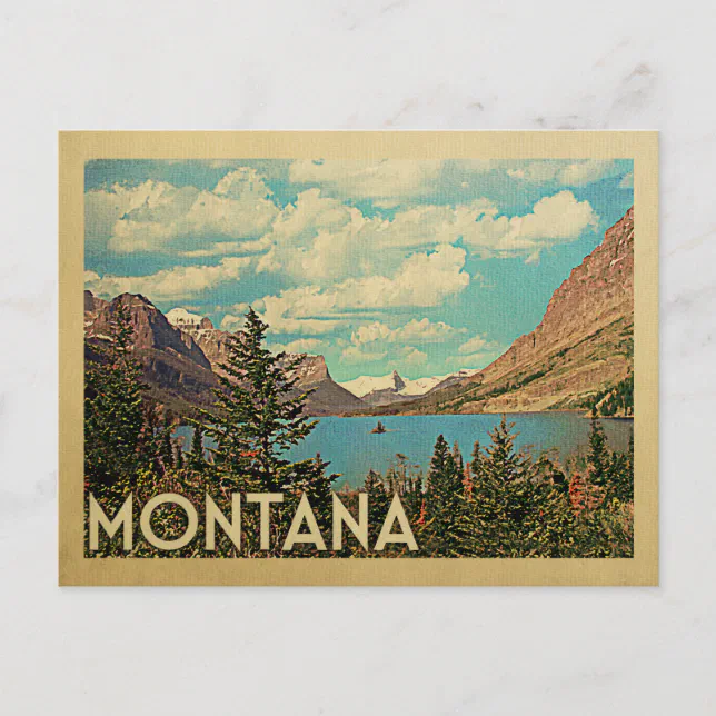 Montana Glacier Park Postcard Vintage Travel | Zazzle