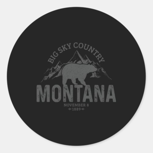 Montana Grizzly Bear Camg Hiking Classic Round Sticker