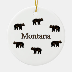 Montana Grizzly Bears Ceramic Ornament
