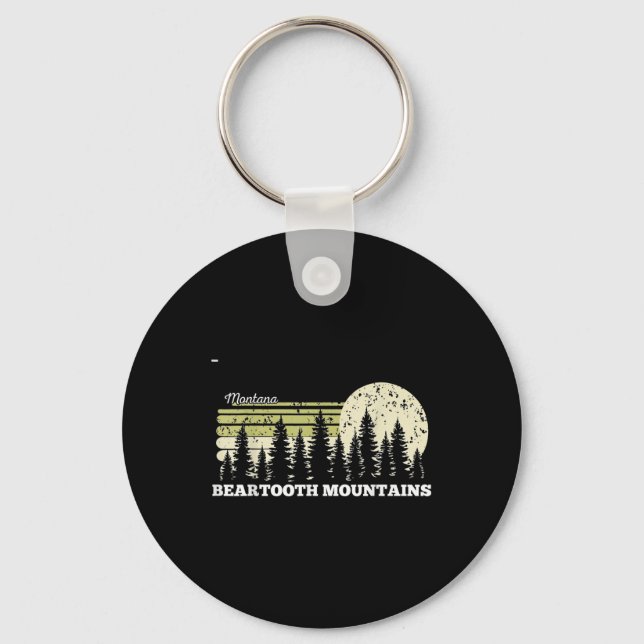 Montana Hiking Beartooth Mountains Trees Nature Fo Keychain (Front)