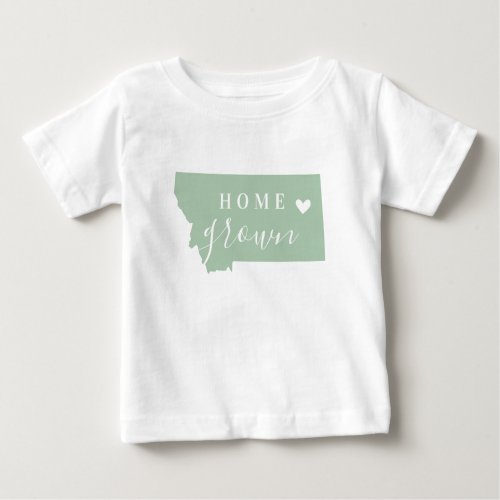 Montana Home Grown  Editable Colors State Map Baby T_Shirt