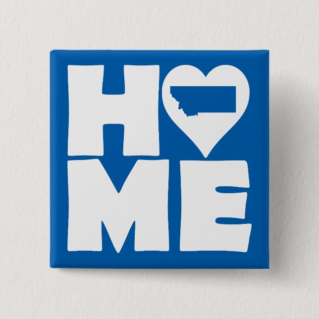 Montana Home Heart State Button Badge Pin (Front)