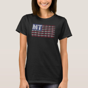 Montana Home State MT American Flag Patriotic Golf T-Shirt