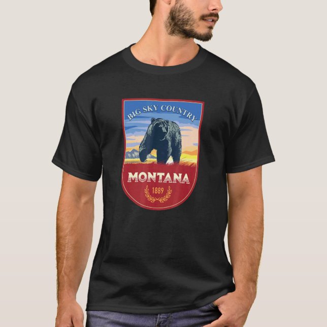 Montana Home State Pride Big Sky Country 1889 T-Shirt (Front)