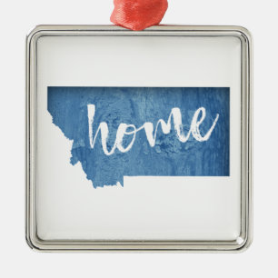 Montana Home Wood Grain Metal Ornament