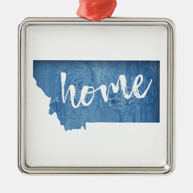 Montana Home Wood Grain Metal Ornament (Front)