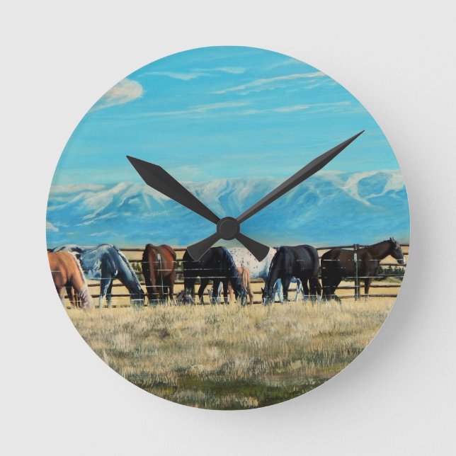 Montana horses, spring roundup, mares/babies 2 round clock (Front)