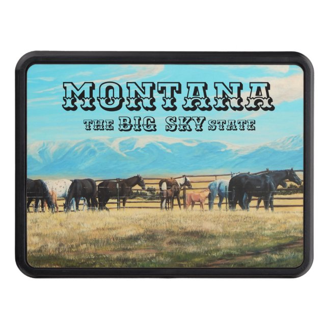Montana horses, spring roundup, mares/babies hitch cover (Front)