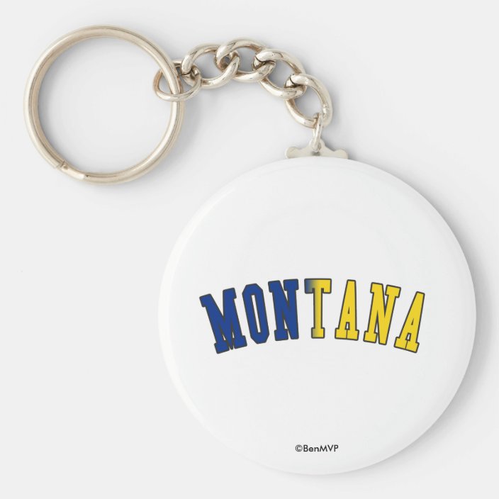 Montana in State Flag Colors Key Chain