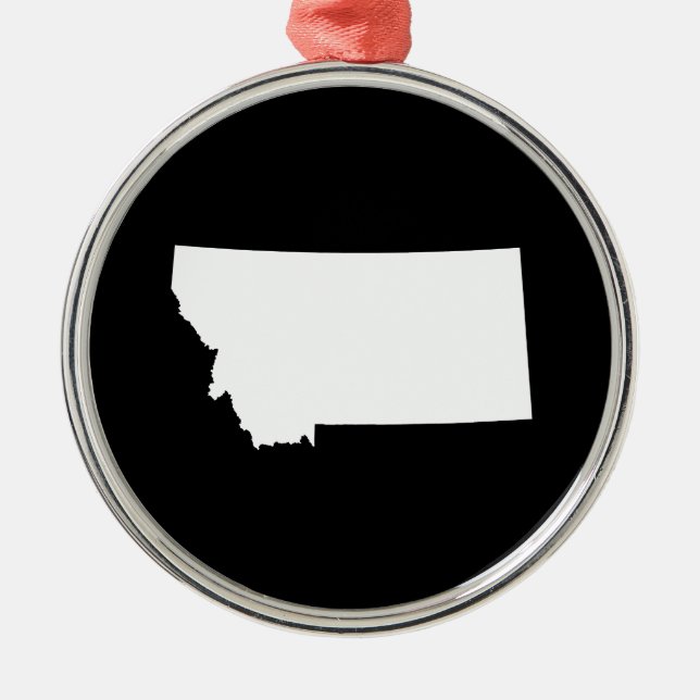 Montana in White and Black Metal Ornament (Front)