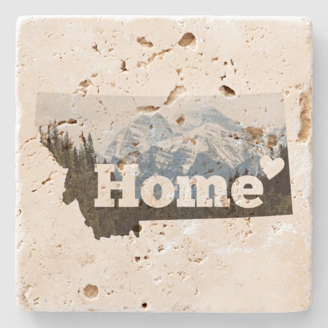 Montana is Home State Outline Mountains Coaster (Front)