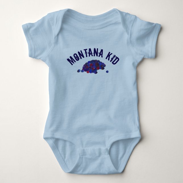Montana Kid Huckleberries Blue Huckleberry Fruit Baby Bodysuit (Front)
