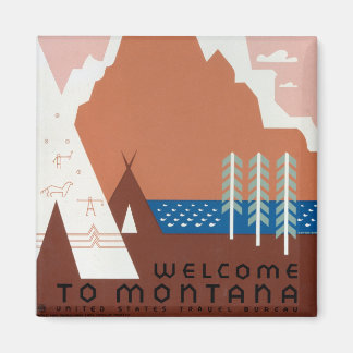 Montana Landscape Art Vintage Photos Old Aesthetic Magnet