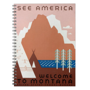 Montana Landscape Art Vintage Photos Old Aesthetic Notebook