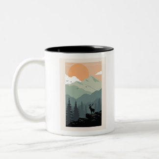 Montana Landscape Art Vintage Photos Old Aesthetic Two-Tone Coffee Mug