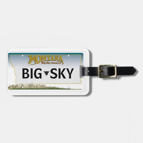 Montana License Plate Luggage Tag 2_Sided