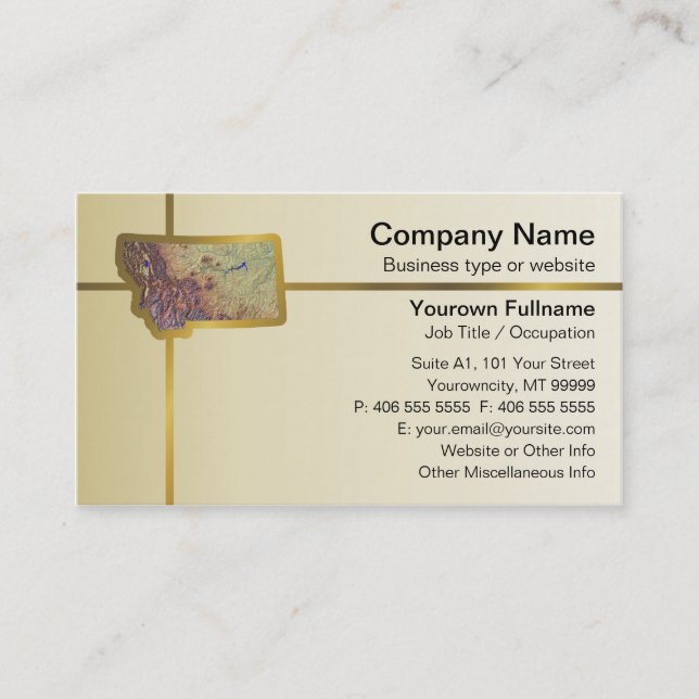 Montana Map Business Card (Front)