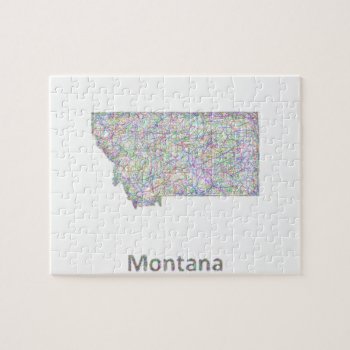Montana Map Jigsaw Puzzle by ZYDDesign at Zazzle