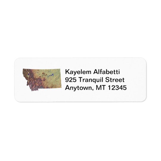 Montana Map Return Address Label