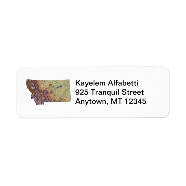 Montana Map Return Address Label (Front)